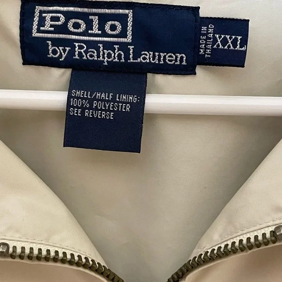 Polo Ralph Lauren Windbreaker Jacket Coat Tan Full Zip Long XXL Sleeve $168‌‌‌‍‍ - Picture 10 of 12